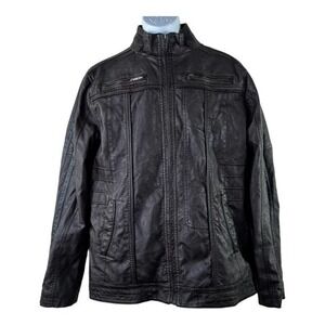 BKE Men Jacket Brown Viscose Zipper up down  2 Pocket Front size M